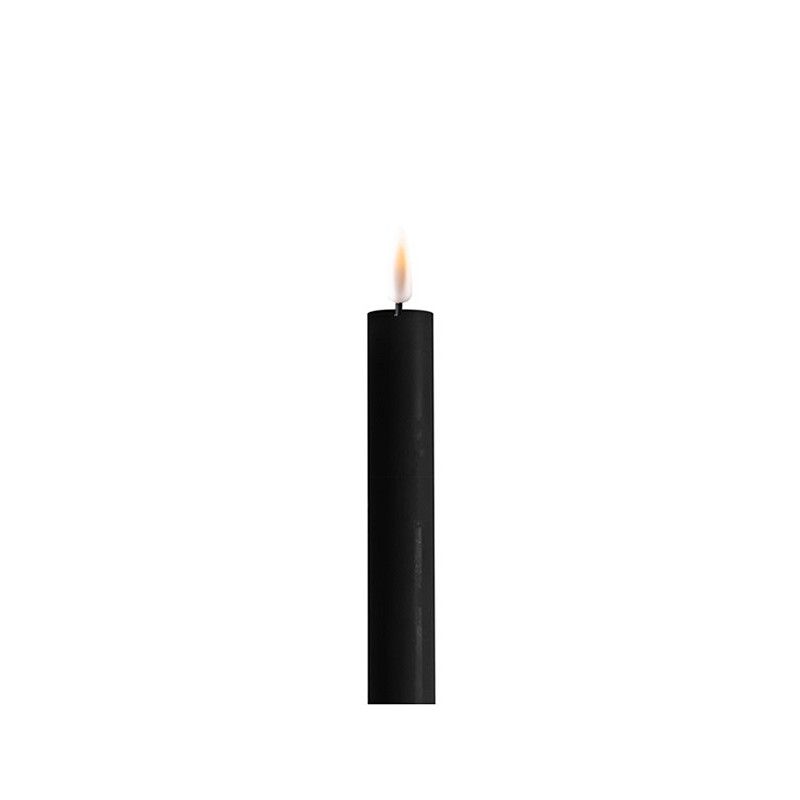 LED Kronelys Sort 2pk 15cm