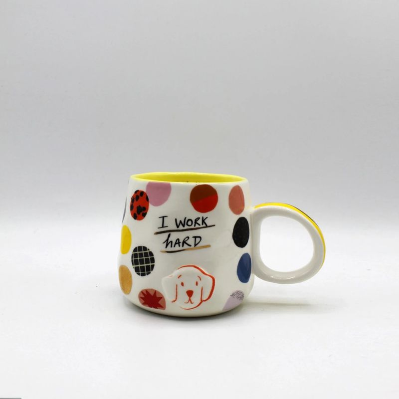 Small Talk 'I Work Hard' Dog Cup
