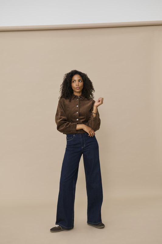 KaMeadow HW Reg fit Jeans Dark Blue Unwashed Denim 