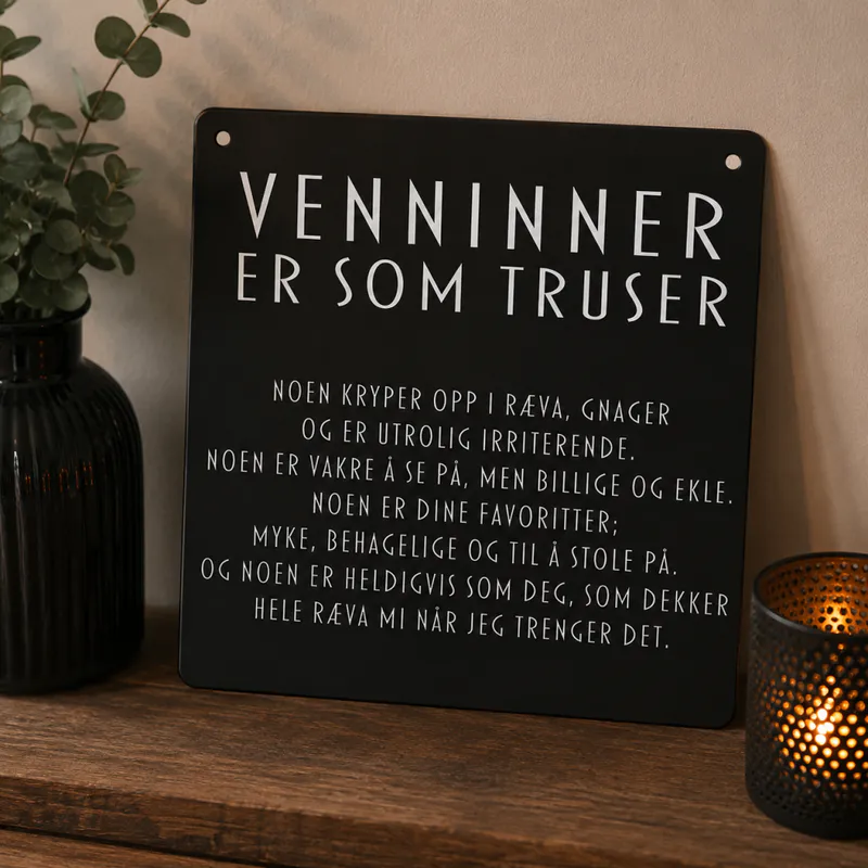 Skilt firkantet lite Venninner...truser