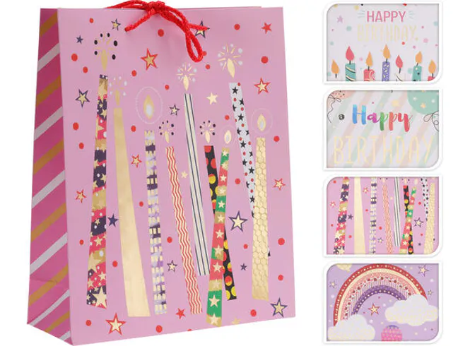 Hovedbilde Gavepose Bursdag – 4 Assorterte Motiver ...