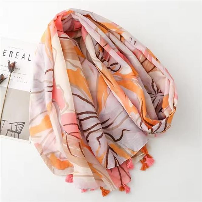 Hovedbilde Sunniva Flower Tassel Viscose Scarf 90x180CM - ...