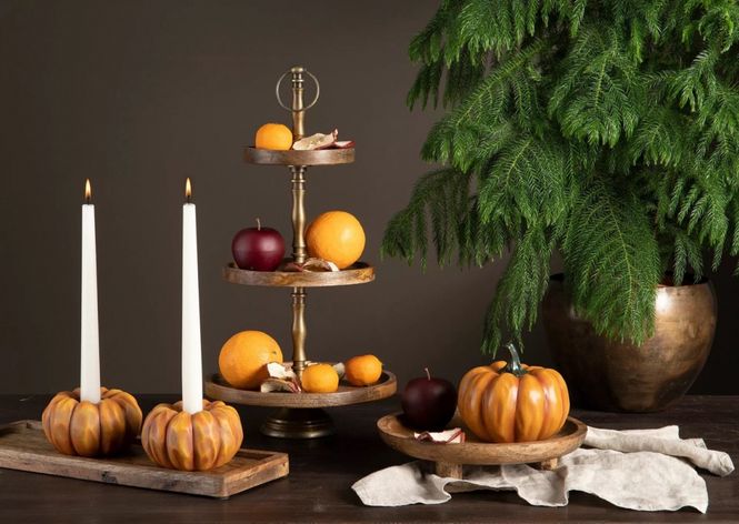 Hovedbilde Stearinlyslykt Gresskar Oransje Poly 7 cm