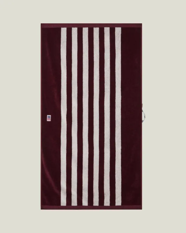 Lexington Striped Terry Towel Fig/Snow White 70x130