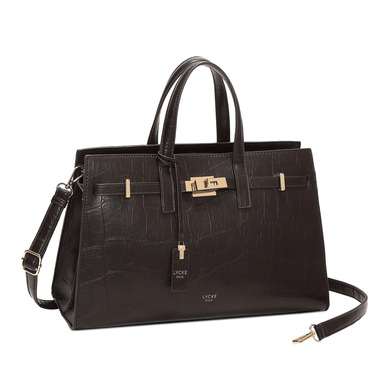 Handbag Askim Lycke Croco Brown