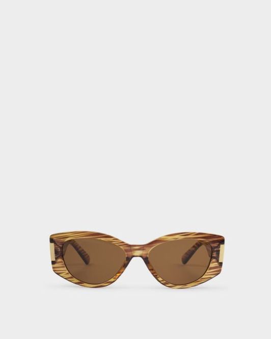 Hovedbilde RIMINI SUNGLASSES | Striped Brown Transparent