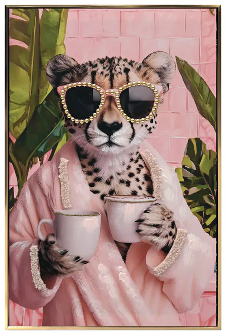 Hovedbilde Bilde Lerretstrykk Leopard rosa 40x60cm