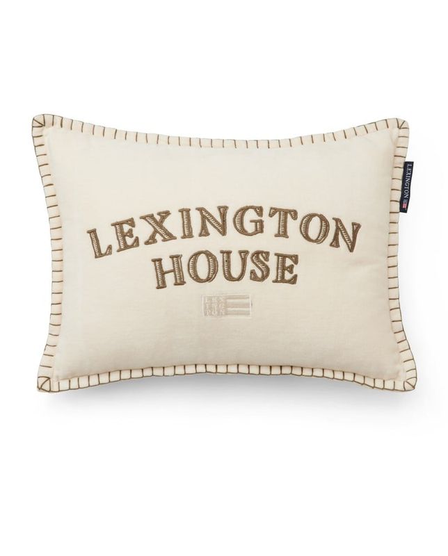 House pute Bomullsvelour 40x30cm, lys beige/oliven