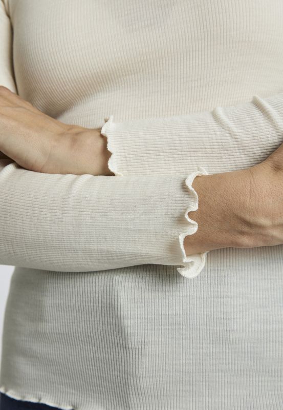 Amber T-shirt LS Wool/Silk - Ivory