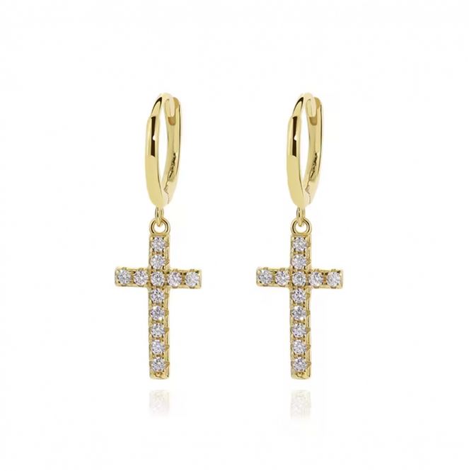 Hovedbilde Cross Hoop Earring 925 Silver