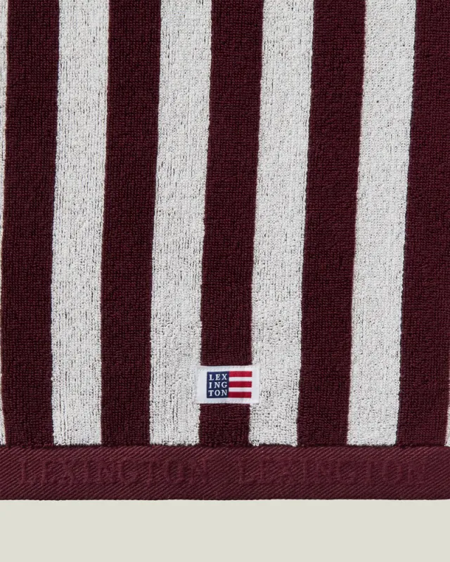 Lexington Striped Terry Towel Fig/Snow White 30x50