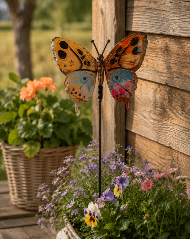 Blomsterpinne Sommerfugl metall 70cm