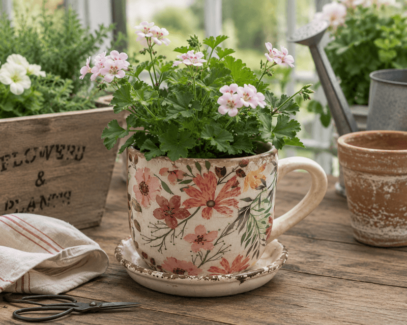Blomsterpotte kopp keramikk 21x15x12cm
