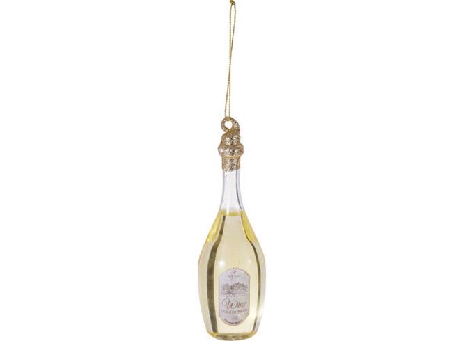 Hovedbilde Juletrepynt vinflaske glass 14cm