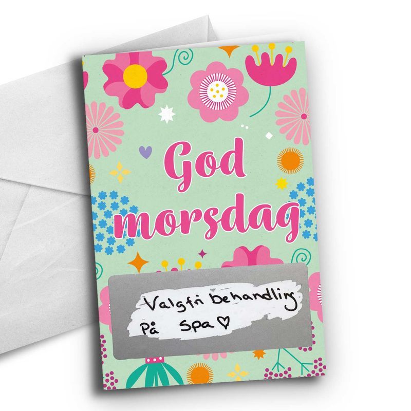 Kort - God morsdag- kort med skrapefelt