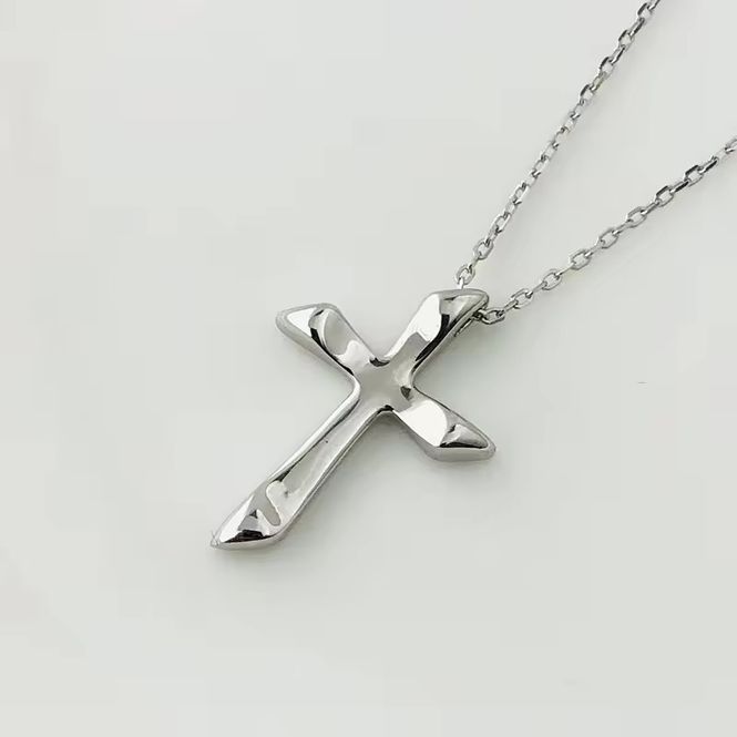 Hovedbilde Cross Plain Necklace 925 Sterling Silver