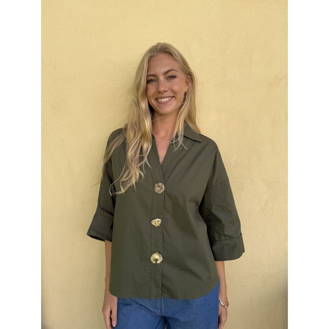 Hovedbilde Augusta Shirt big gold buttons Army