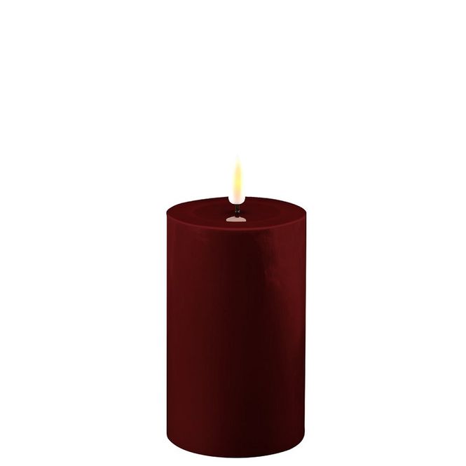 Hovedbilde LED Kubbelys Mørk Bourgogne 7,5x12,5cm