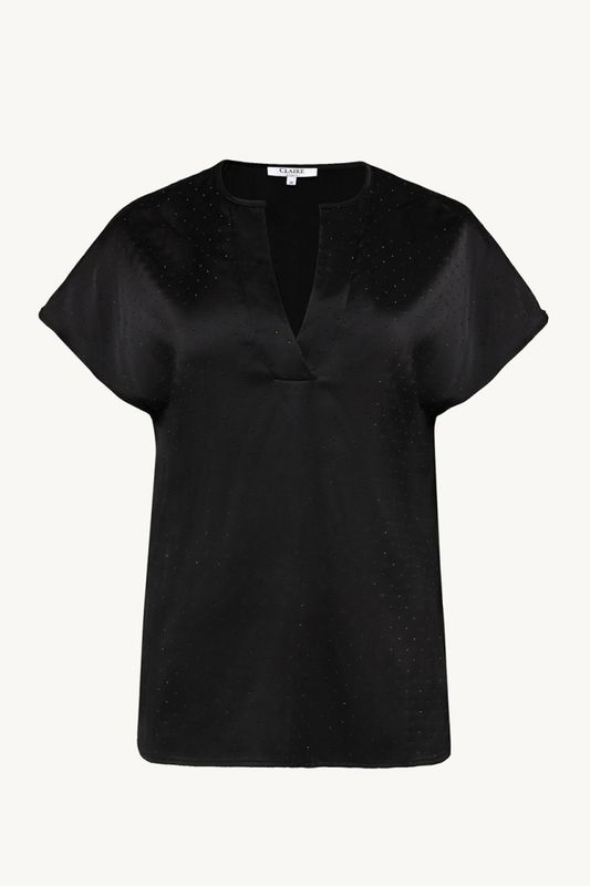 CWReyyan Rhinestone Top Black