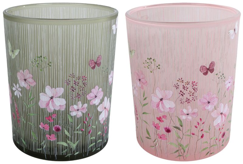 Telysglass rosa 10x12,5cm