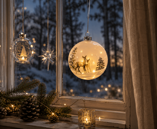 Hovedbilde Kule LED henge m/dådyr 12cm