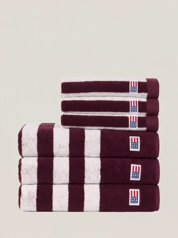 Lexington Striped Terry Towel Fig/Snow White 30x50