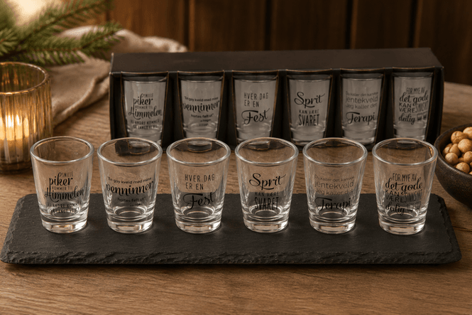 Hovedbilde Shotglass blank jente-tekster 5x6cm 6stk