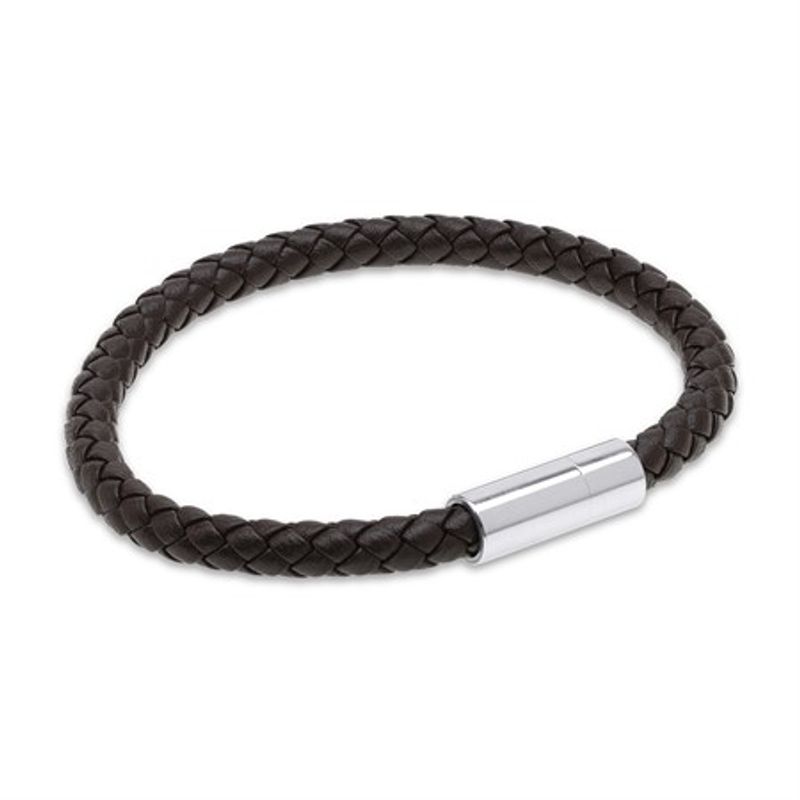 Oliver - Leather Bracelet Stainless Steel Brown      