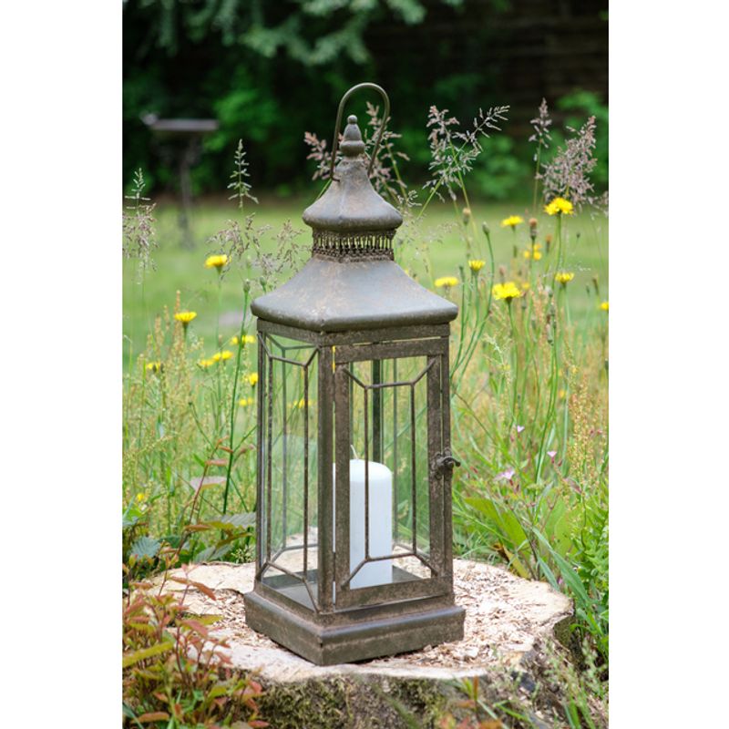 Farley Lantern Antique Green Metal 15,5x15,5 H47