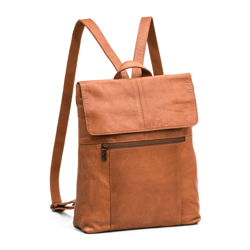 Backpack w. flap Brown 13,3