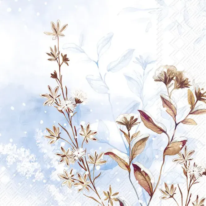 Hovedbilde Servietter Icy Branches light blue Lunch