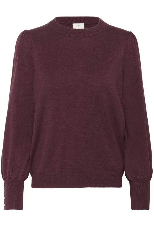 KAlizza Round Neck Knit Pullover Buttons