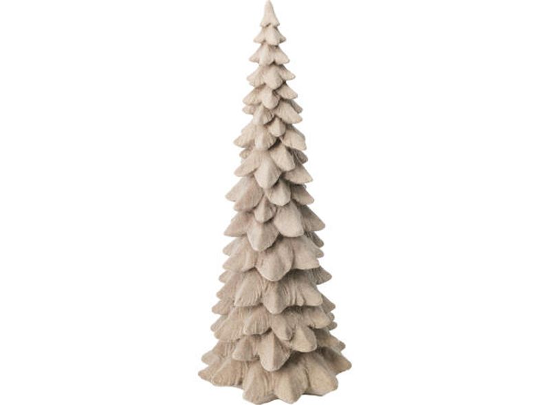 Juletre grønn/brunlig stoff 13x21cm