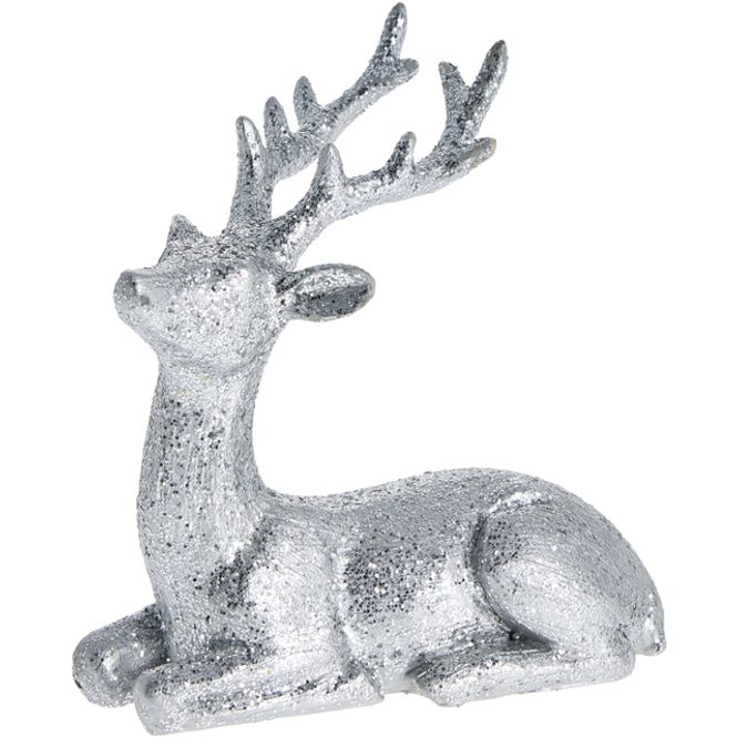 Hovedbilde Sissia decoration deer 8.5cm. Silver Liggende